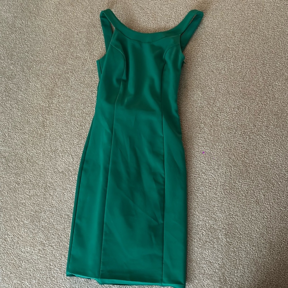 Green bow mini dress